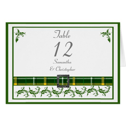 緑のタータンチェック表の番号 (正面横)