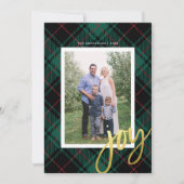 緑のタータンチェック+モダン書道 |休日の写真 シーズンカード (正面)