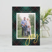 緑のタータンチェック+モダン書道 |休日の写真 シーズンカード (スタンド正面)
