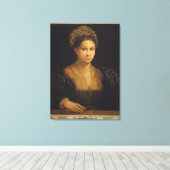 緑のターバンを巻いた婦人 キャンバスプリント (インサイチュ (ウッドフロア))