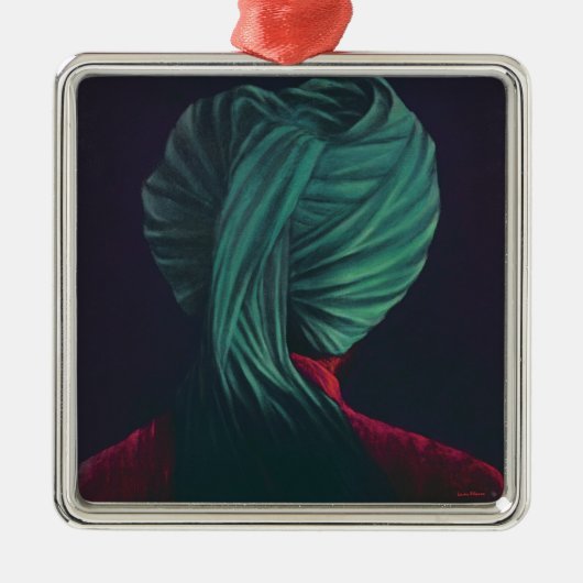 緑のターバン メタルオーナメント (正面)