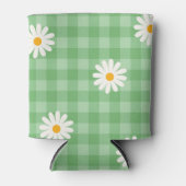 緑のダイシープレイドギンガムチェック花模様 缶クーラー (正面)