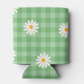 緑のダイシープレイドギンガムチェック花模様 缶クーラー (裏面)