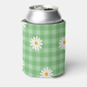 緑のダイシープレイドギンガムチェック花模様 缶クーラー (缶裏面)