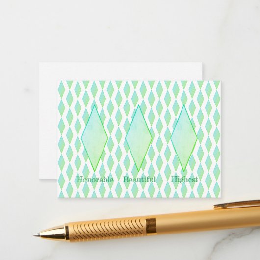 緑のダイヤモンドエンクロージャカード エンクロージャーカード (正面/裏面インサイチュ)