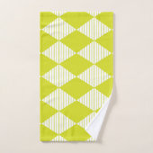緑のダイヤモンドストライプ バスタオルセット (ハンドタオル)