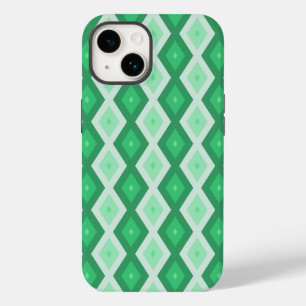 緑のダイヤモンドパターンの色合い Case-Mate iPhone 14ケース