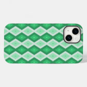 緑のダイヤモンドパターンの色合い Case-Mate iPhoneケース (裏面 (横))