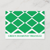緑のダイヤモンド三角形の幾何学的パターン 名刺 (正面)