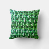 緑のダイヤモンド、緑のヴィンテージ宝石パターン クッション (裏面)
