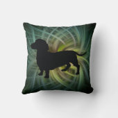 緑のダックスシャンドシルエットピロー両面 クッション (裏面)