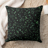 緑のダマスクの黒 クッション (ブランケット)