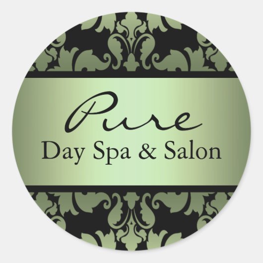 緑のダマスクシール ラウンドシール (正面)