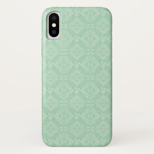 緑のダマスクパターン Case-Mate iPhoneケース (裏面)