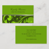 緑のダマスク付き名刺の任意の色 名刺 (正面/裏面)