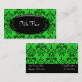 緑のダマスク織のオパールの名刺 名刺 (正面/裏面)