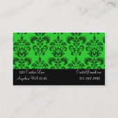 緑のダマスク織のオパールの名刺 名刺 (裏面)