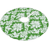 緑のダマスク織のクリスマスツリーのスカート ブラッシュドポリエステルツリースカート (アングル)