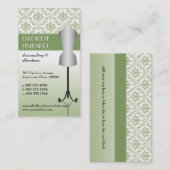 緑のダマスク織のファッションの服の型枠 名刺 (正面/裏面)