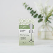 緑のダマスク織のファッションの服の型枠 名刺 (スタンド正面)