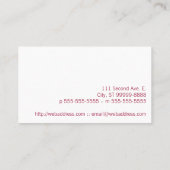 緑のダマスク織のマッサージの文字 名刺 (裏面)