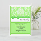 緑のダマスク織の結婚式招待状 招待状 (スタンド正面)