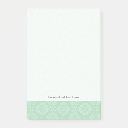 緑のダマスク織パターン ポストイット (正面)