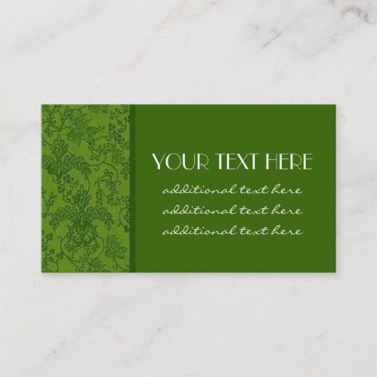 緑のダマスク織 名刺 (正面)