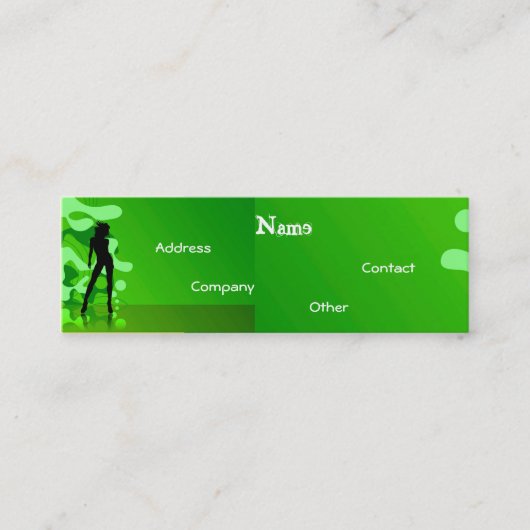 緑のダンサー スキニー名刺 (正面)