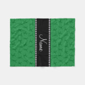 緑のチアパーソナライズされたリーダーのパターン フリースブランケット (正面(横))