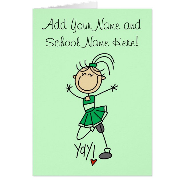 緑のチアリーダーのTシャツおよびギフト (正面)