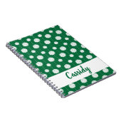 緑のチアリーダーpom pomパターン ノートブック (右側)