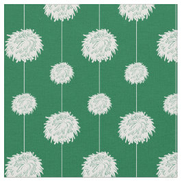 緑のチアリーダーpom pomパターン ファブリック