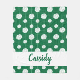 緑のチアリーダーpom pomパターン フリースブランケット