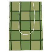 緑のチェッカーボードパターン ミディアムペーパーバッグ (裏面)
