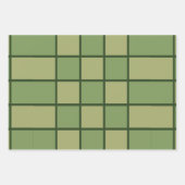 緑のチェッカーボードパターン ラッピングペーパーシート (正面3)