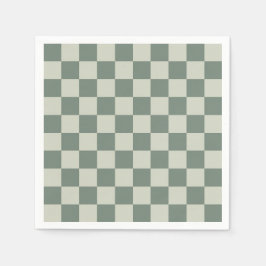 緑のチェッカーボード スタンダードカクテルナプキン