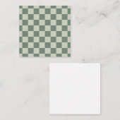 緑のチェッカーボード ノートカード (正面/裏面)