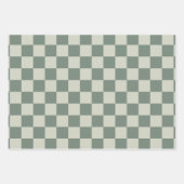 緑のチェッカーボード ラッピングペーパーシート (正面)