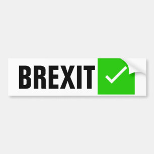 緑のチェックマークのバンパーステッカーが付いているBrexitの印 バンパーステッカー