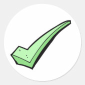 緑のチェックマークシール ラウンドシール (正面)