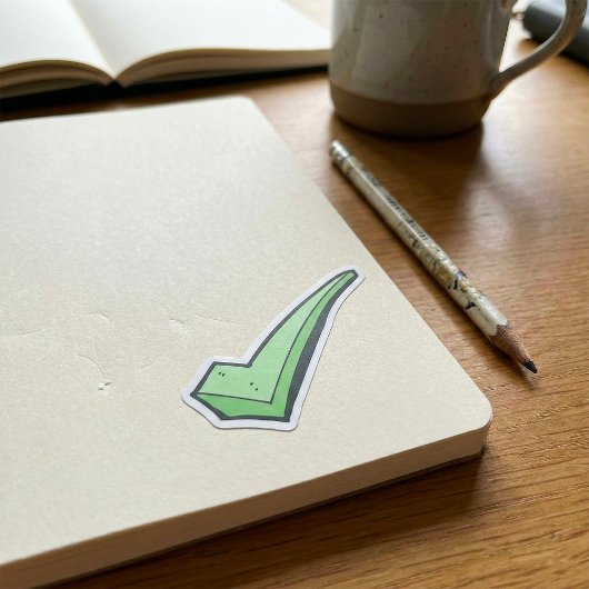 緑のチェックマークシール ラウンドシール