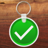 緑のチェックマーク記号 キーホルダー (正面)