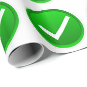 緑のチェックマーク記号 ラッピングペーパー (ロールコーナー)