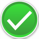 緑のチェックマーク シール (正面)