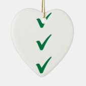 緑のチェックマーク セラミックオーナメント (右)