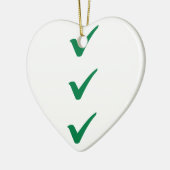 緑のチェックマーク セラミックオーナメント (左)