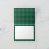 緑のチェック柄のレトロな感謝カード サンキューカード (内部)