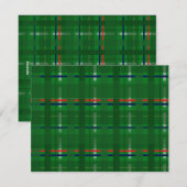 緑のチェック柄（緑、赤、青、金、銀） シーズンカード (正面/裏面)