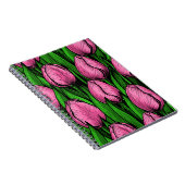 緑のチューリップ付きピンク葉のチューリップ ノートブック (右側)